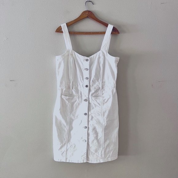 GAP White Denim Button Front Dress, Sz 10, like new! - Picture 3 of 7